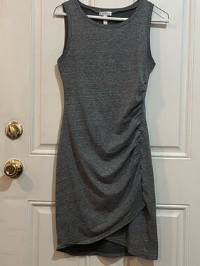 Leith Ruched Side Bodycon Dress Heather Gray-Small